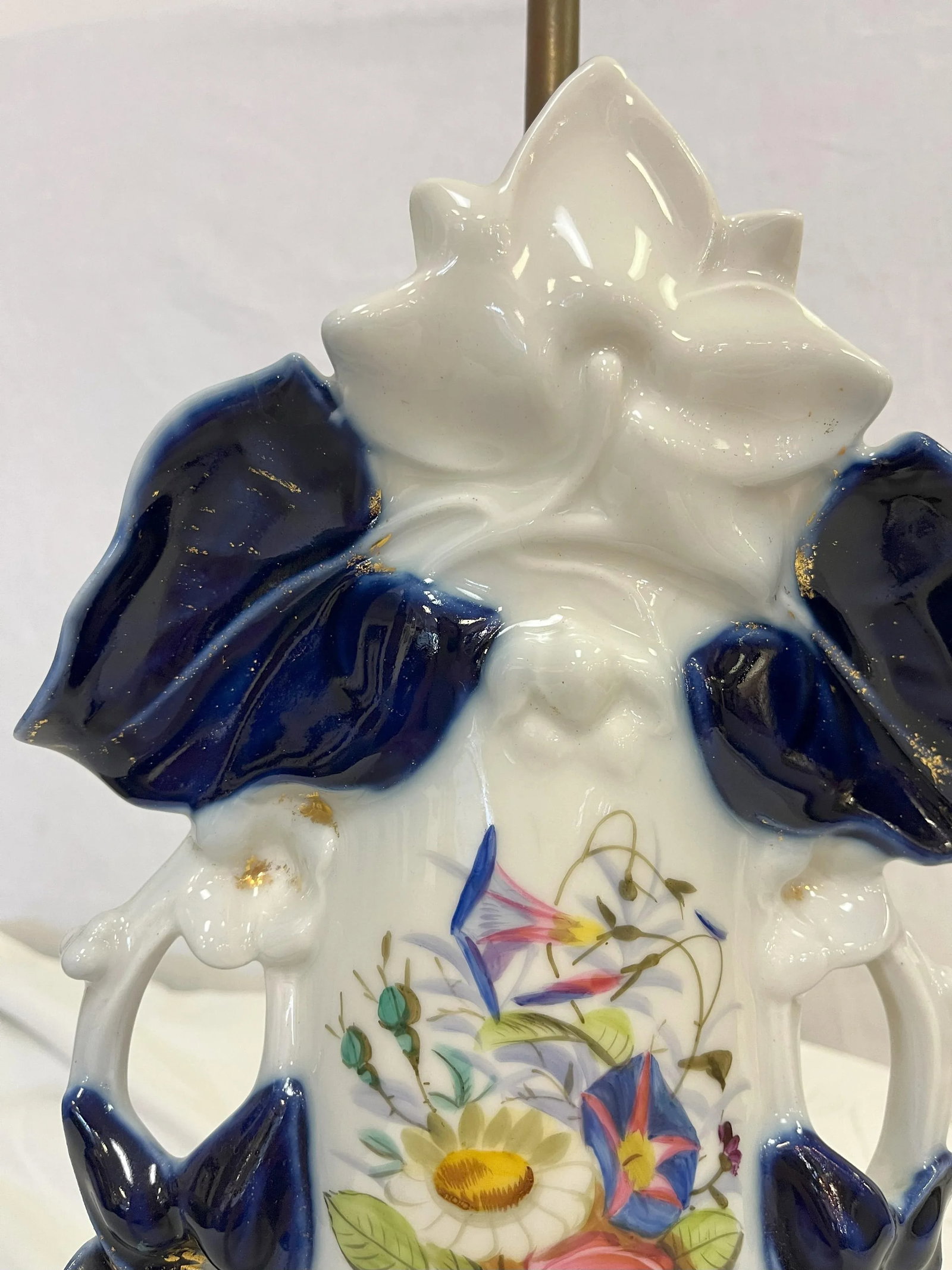 Late 19th Century Old Paris Hand Painted Porcelain Vase Converted to Lamp With Brass Fittings - 2