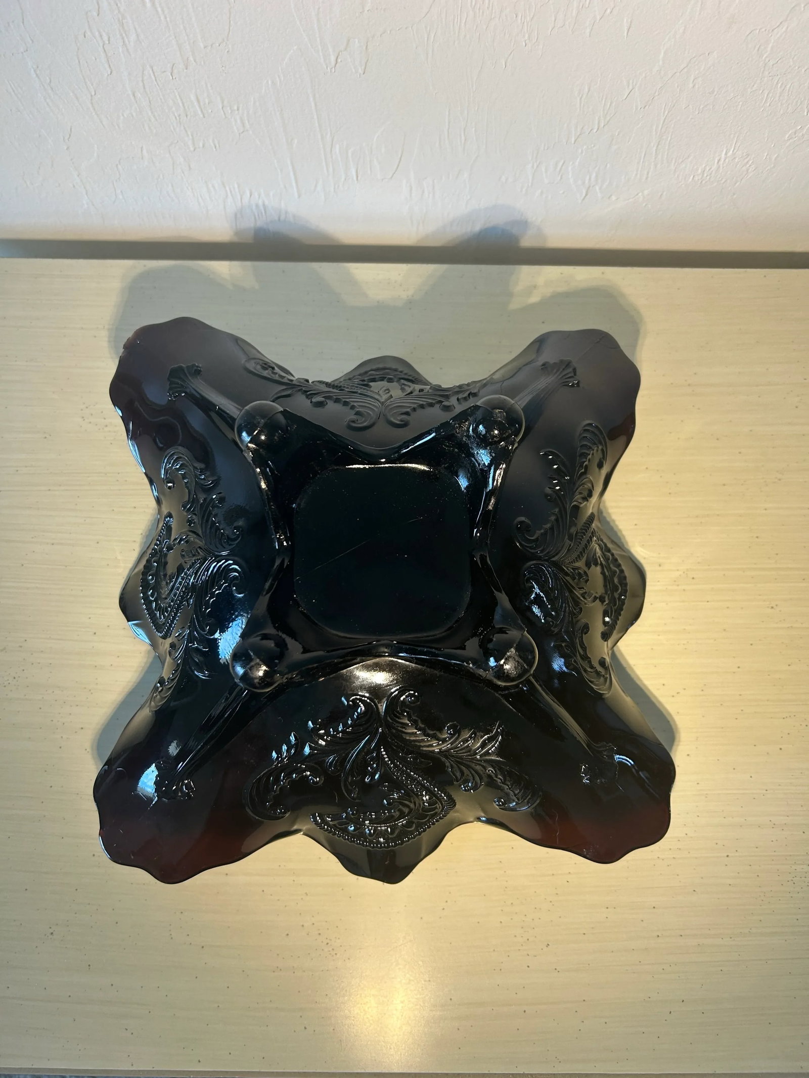 Early 1900s Dugan Carnival Glass Butterfly and Tulip Bowl - 5
