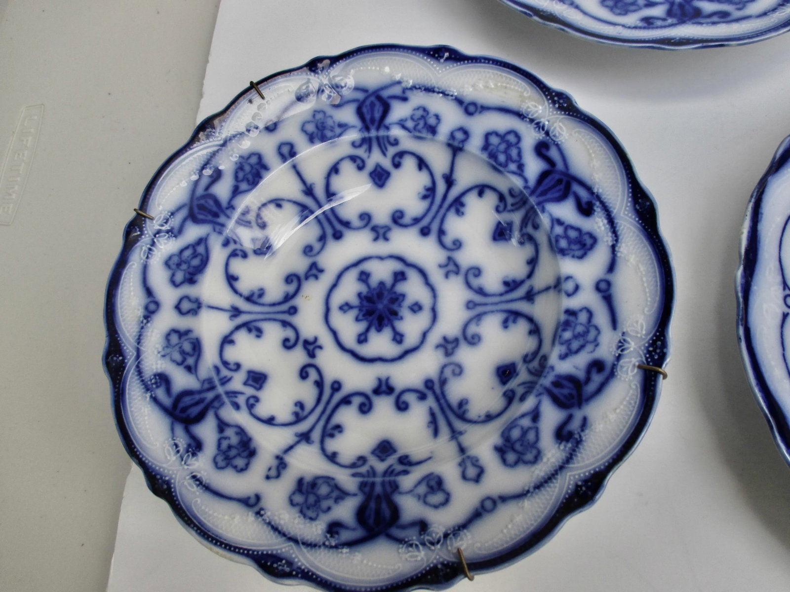 Art Nouveau New Wharf Pottery Flow Blue Transfer Conway -A Set of 6 - 3