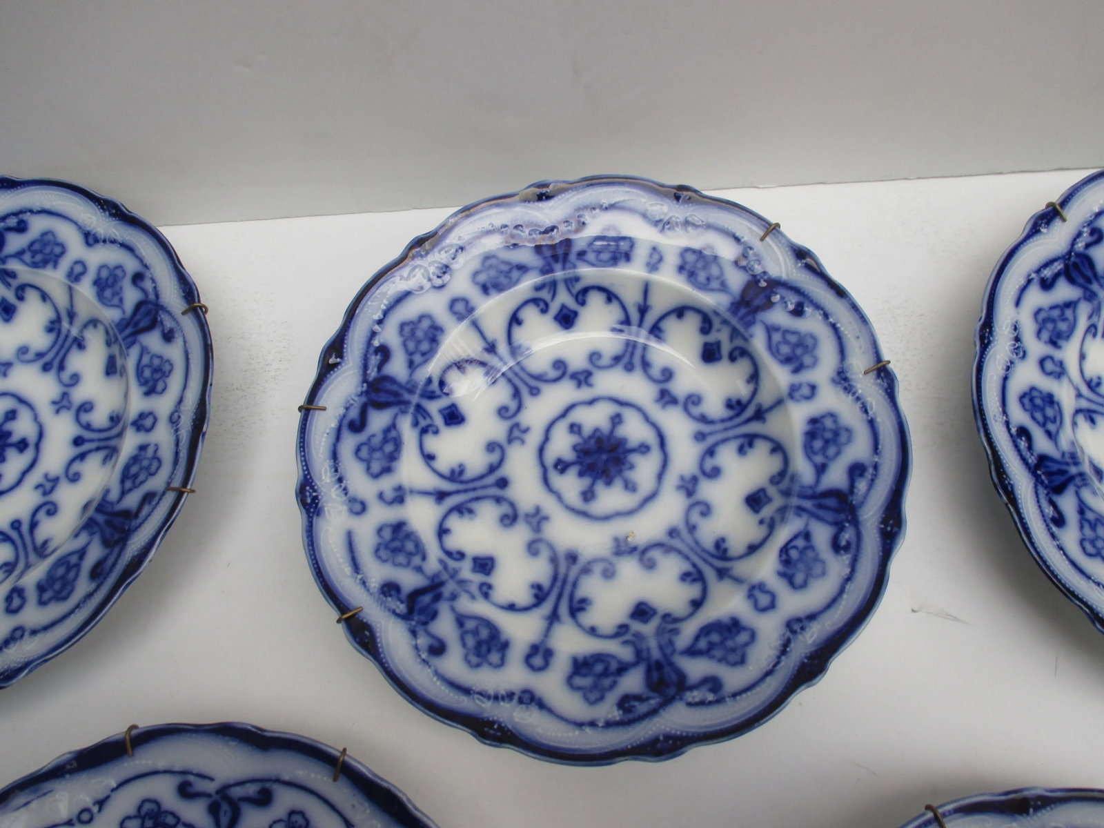 Art Nouveau New Wharf Pottery Flow Blue Transfer Conway -A Set of 6 - 4