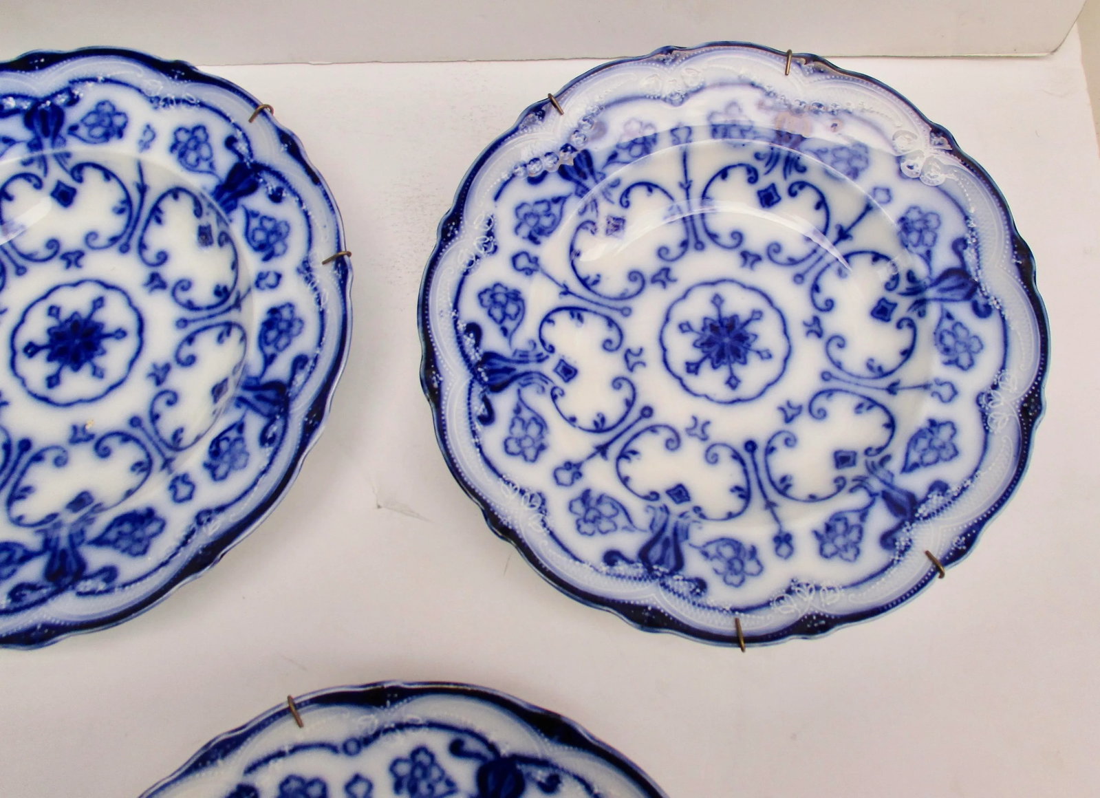 Art Nouveau New Wharf Pottery Flow Blue Transfer Conway -A Set of 6 - 5