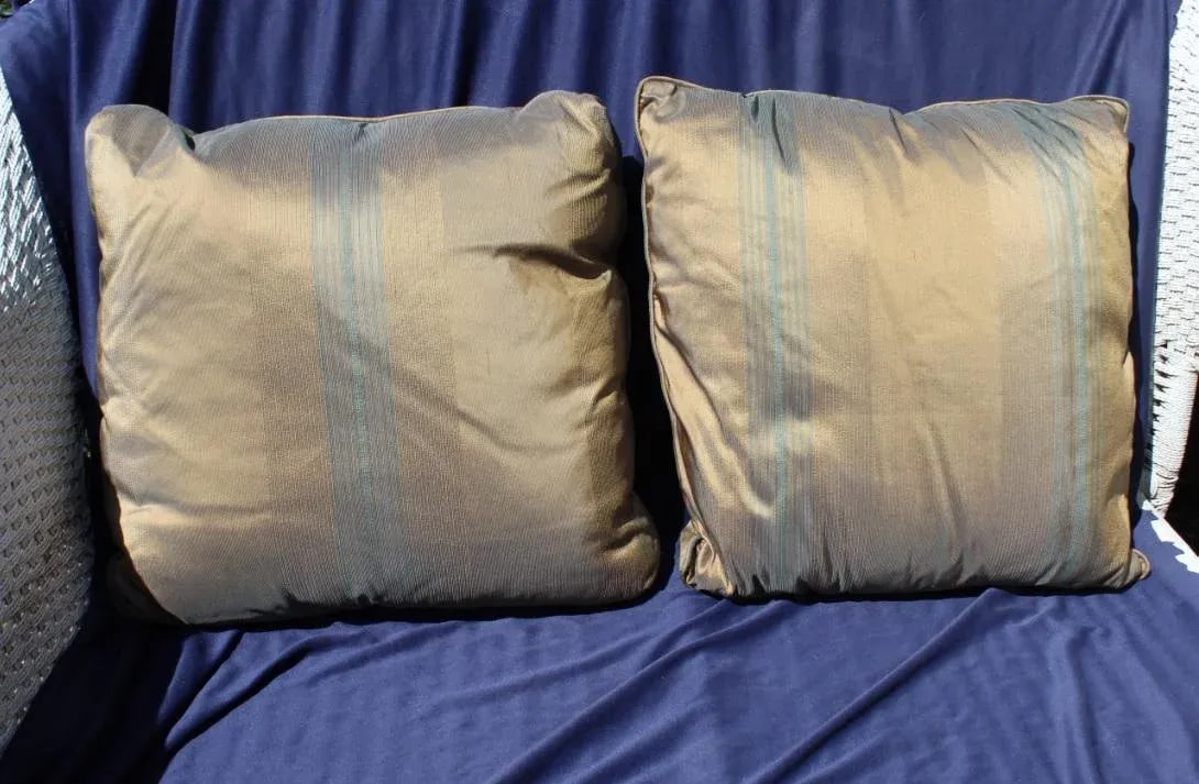 1980s Vintage Contemporary Silk Pillows - a Pair - 2