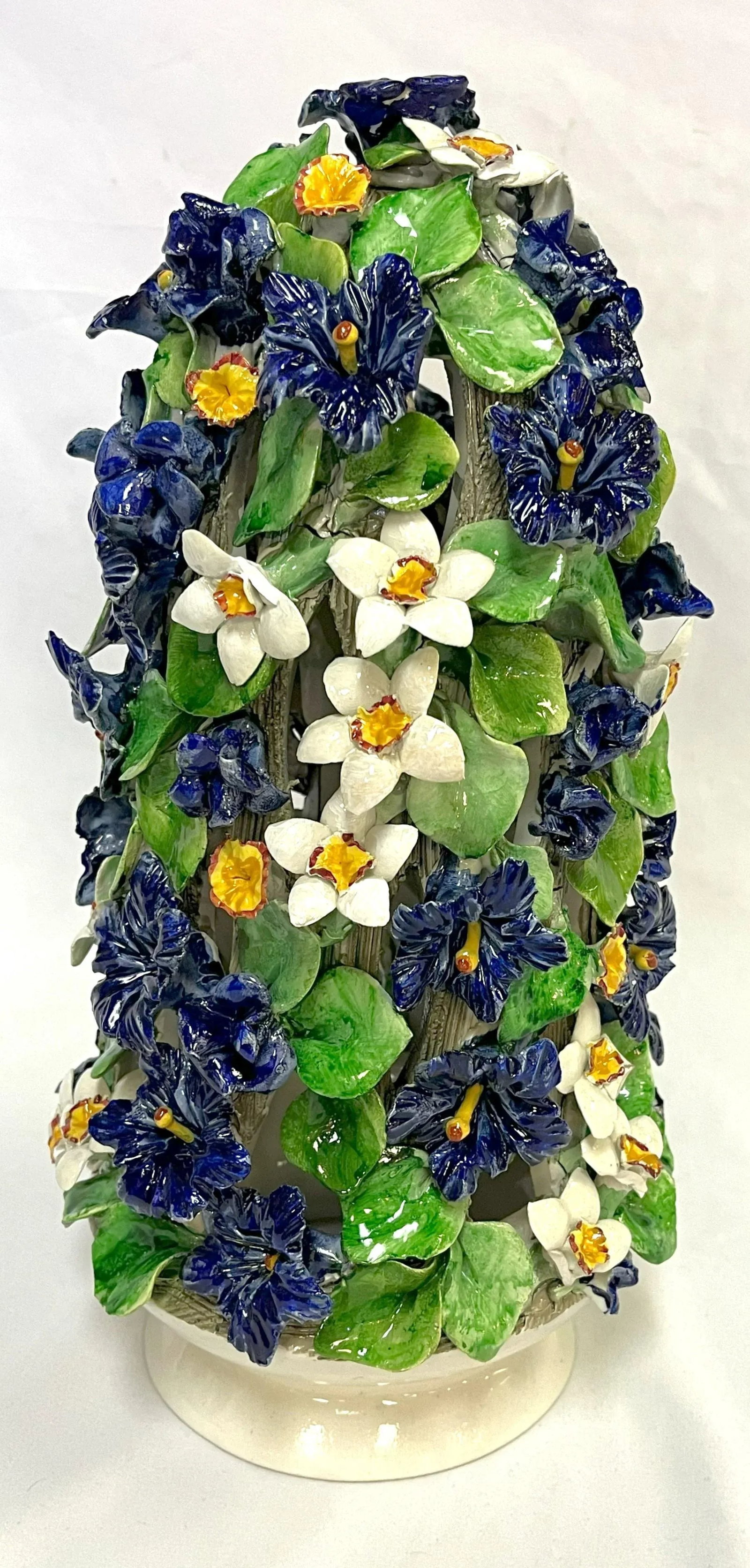 Vintage Italian Majolica Floral Topiary - 2
