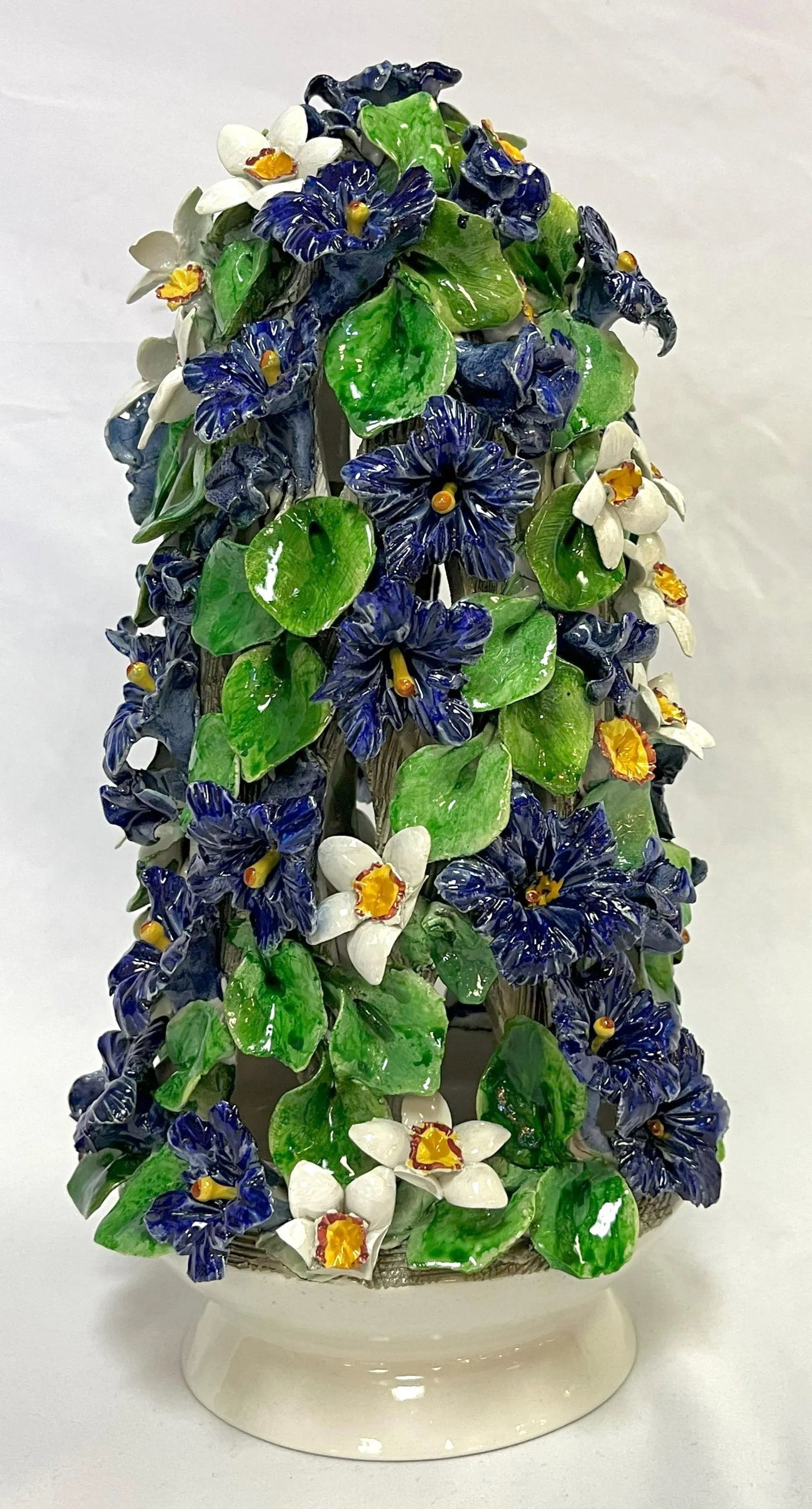 Vintage Italian Majolica Floral Topiary - 3