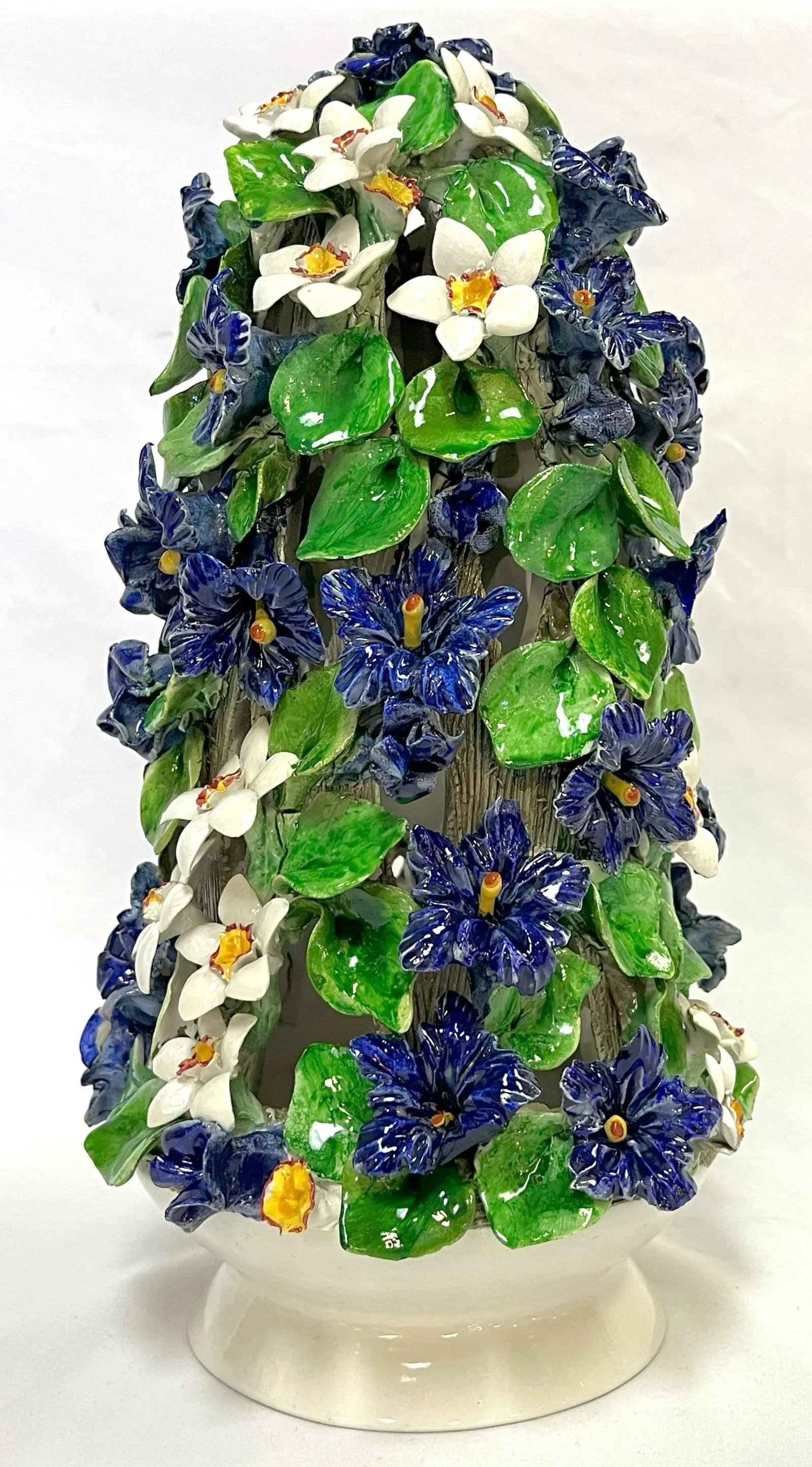 Vintage Italian Majolica Floral Topiary - 4