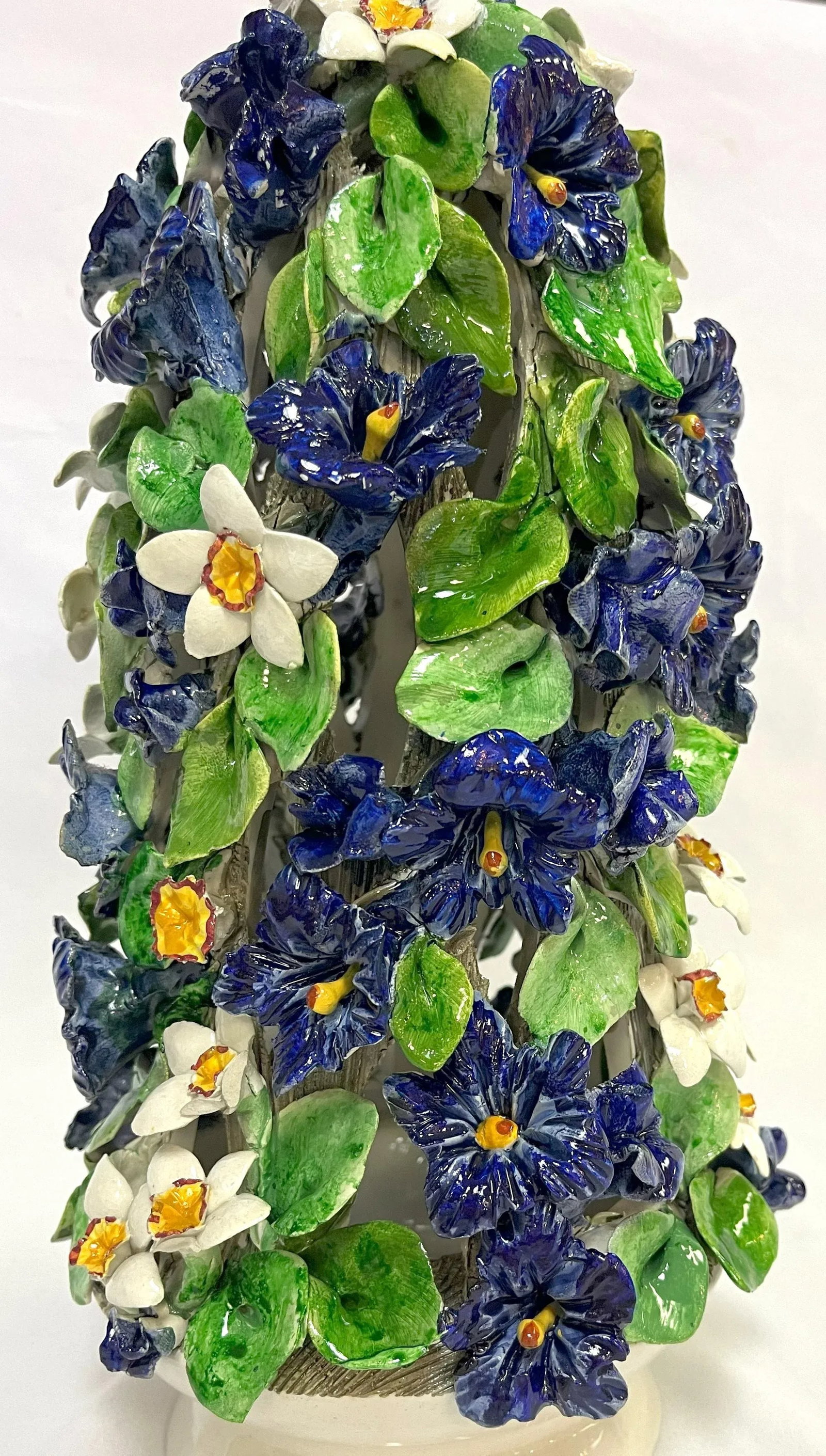 Vintage Italian Majolica Floral Topiary - 8