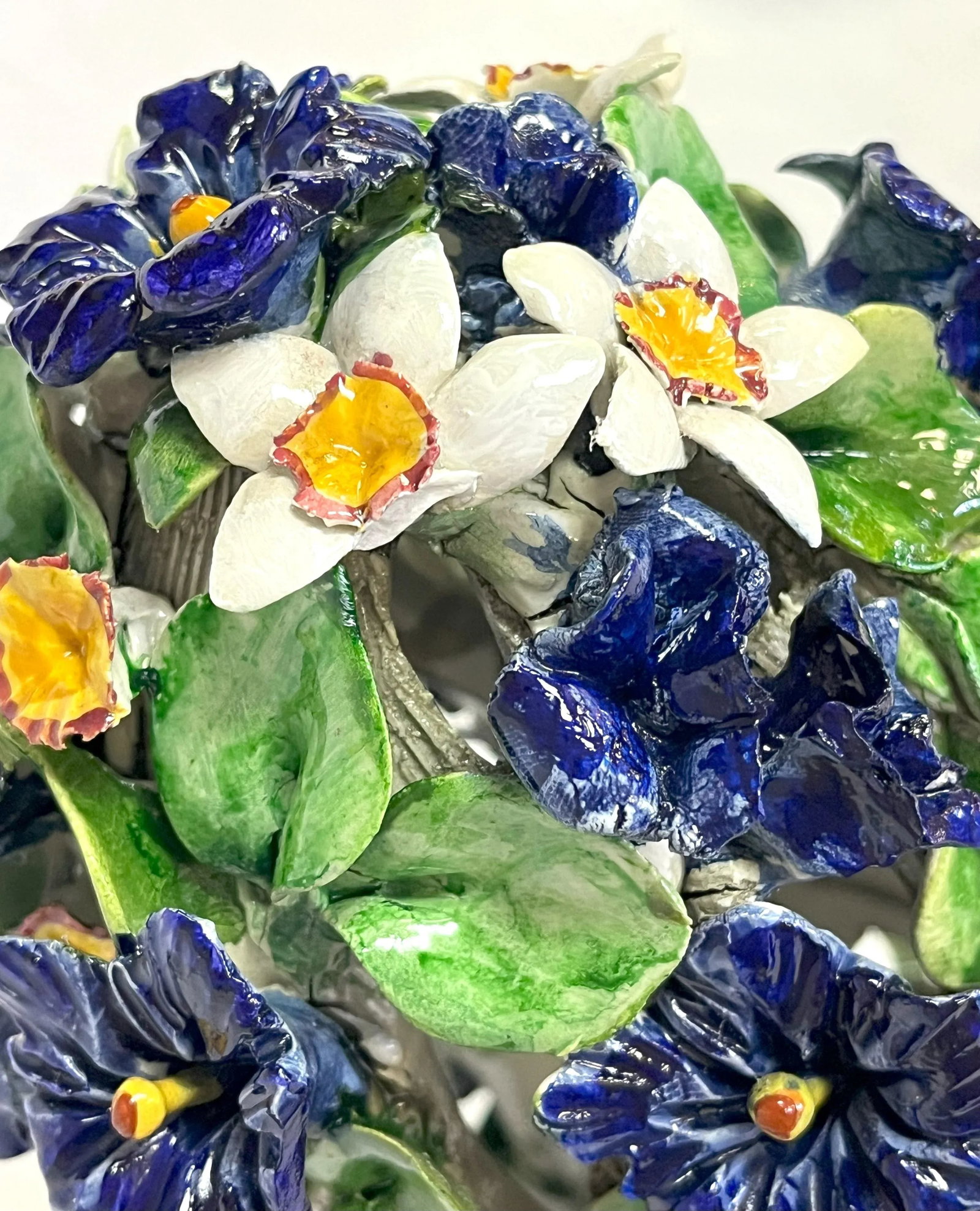 Vintage Italian Majolica Floral Topiary - 9