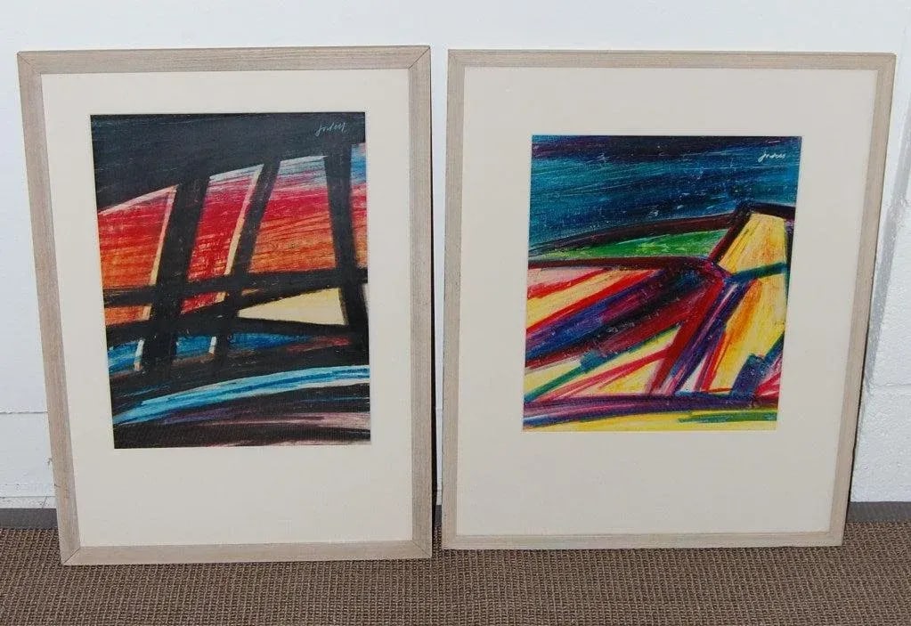 Vintage Original Abstract Pastel Artwork by Swedish Artist Ivan Jordell. - 7