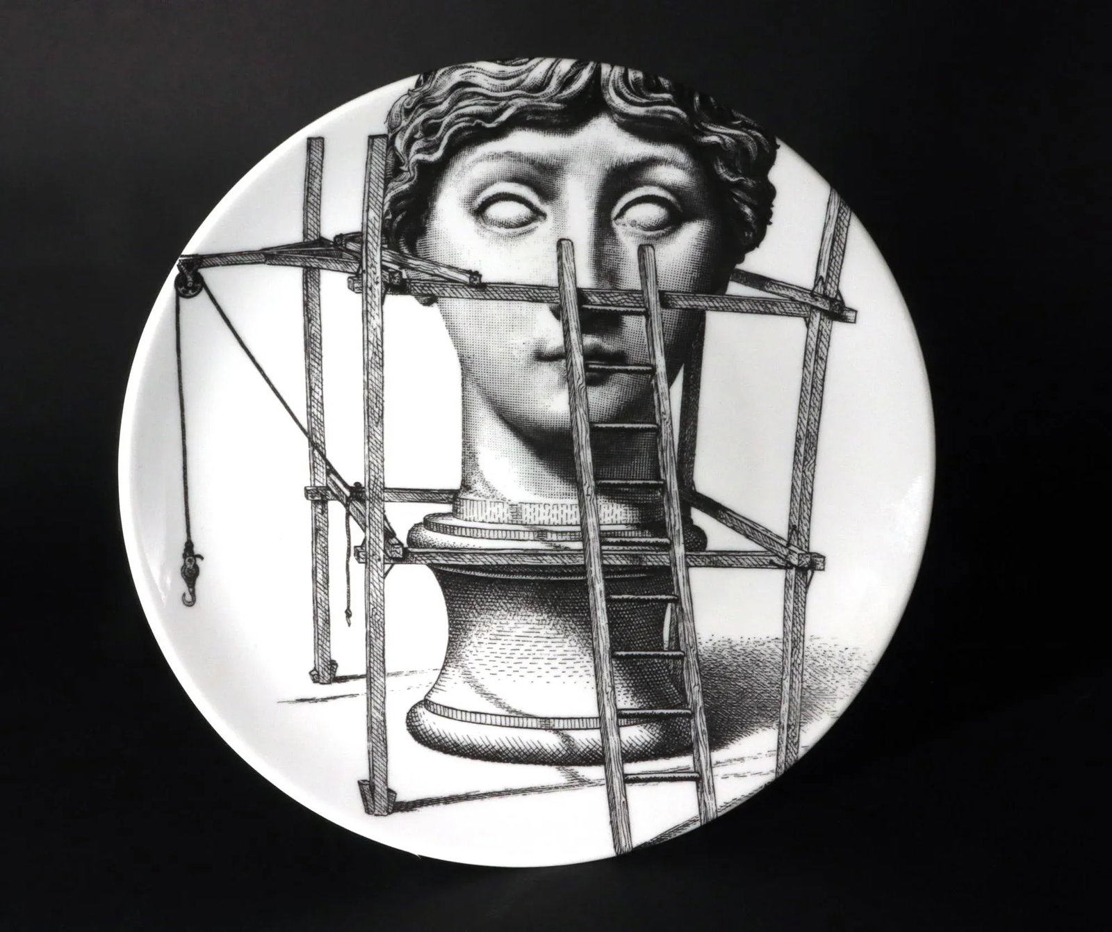 Fornasetti Themes & Variation Porcelain Plate, Number 200 - 5