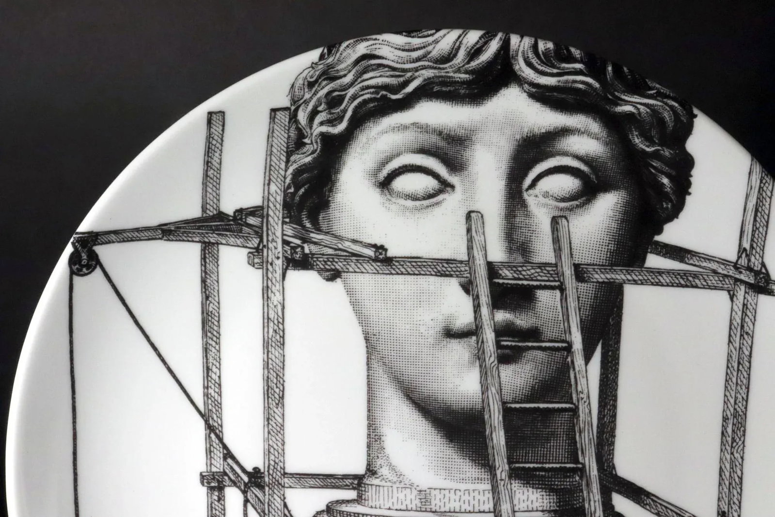 Fornasetti Themes & Variation Porcelain Plate, Number 200 - 6
