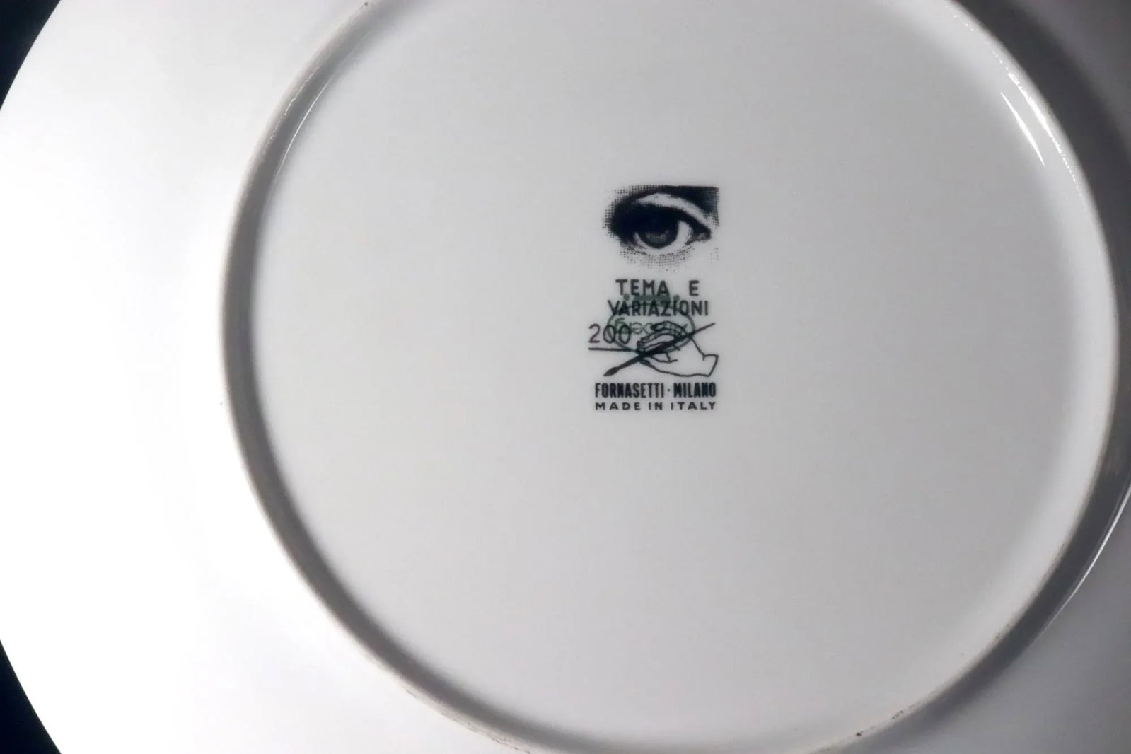 Fornasetti Themes & Variation Porcelain Plate, Number 200 - 7