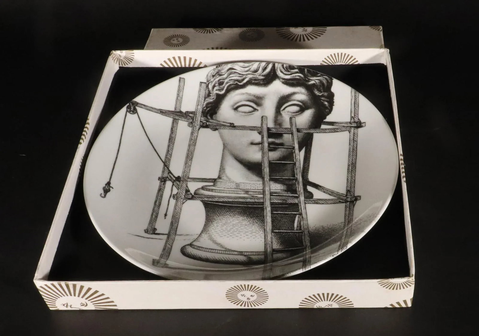 Fornasetti Themes & Variation Porcelain Plate, Number 200 - 8