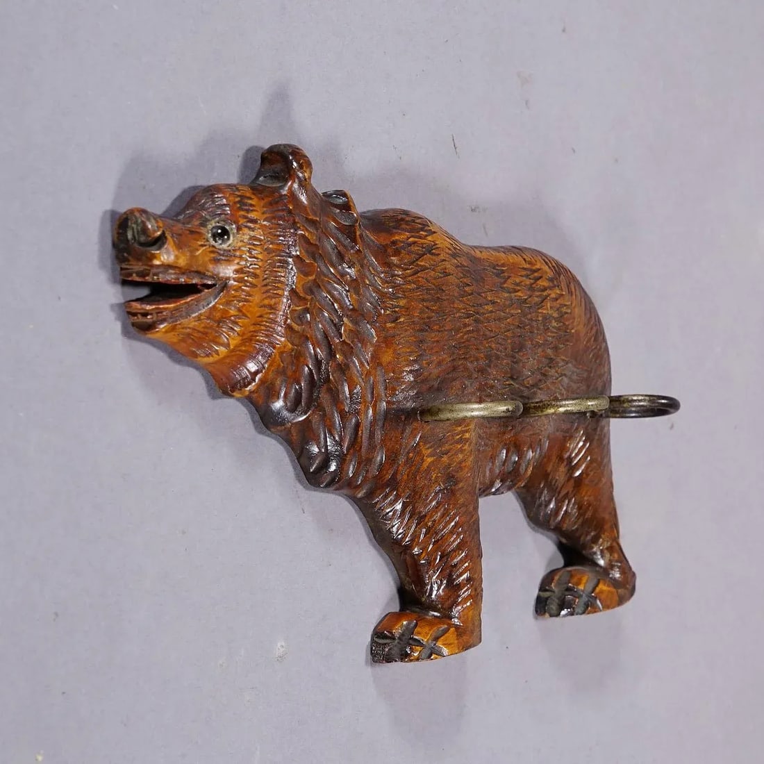 A Wooden Carved Black Forest Bear Key Rack - 3