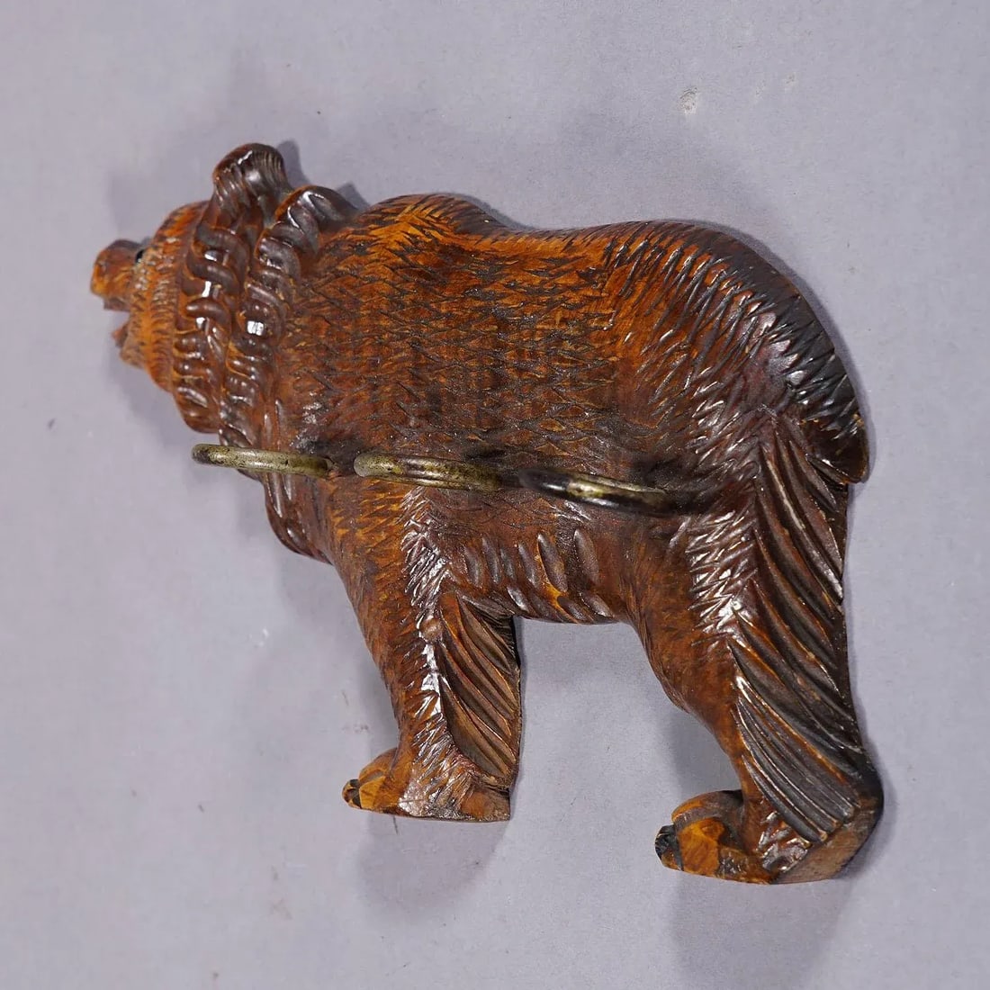 A Wooden Carved Black Forest Bear Key Rack - 4