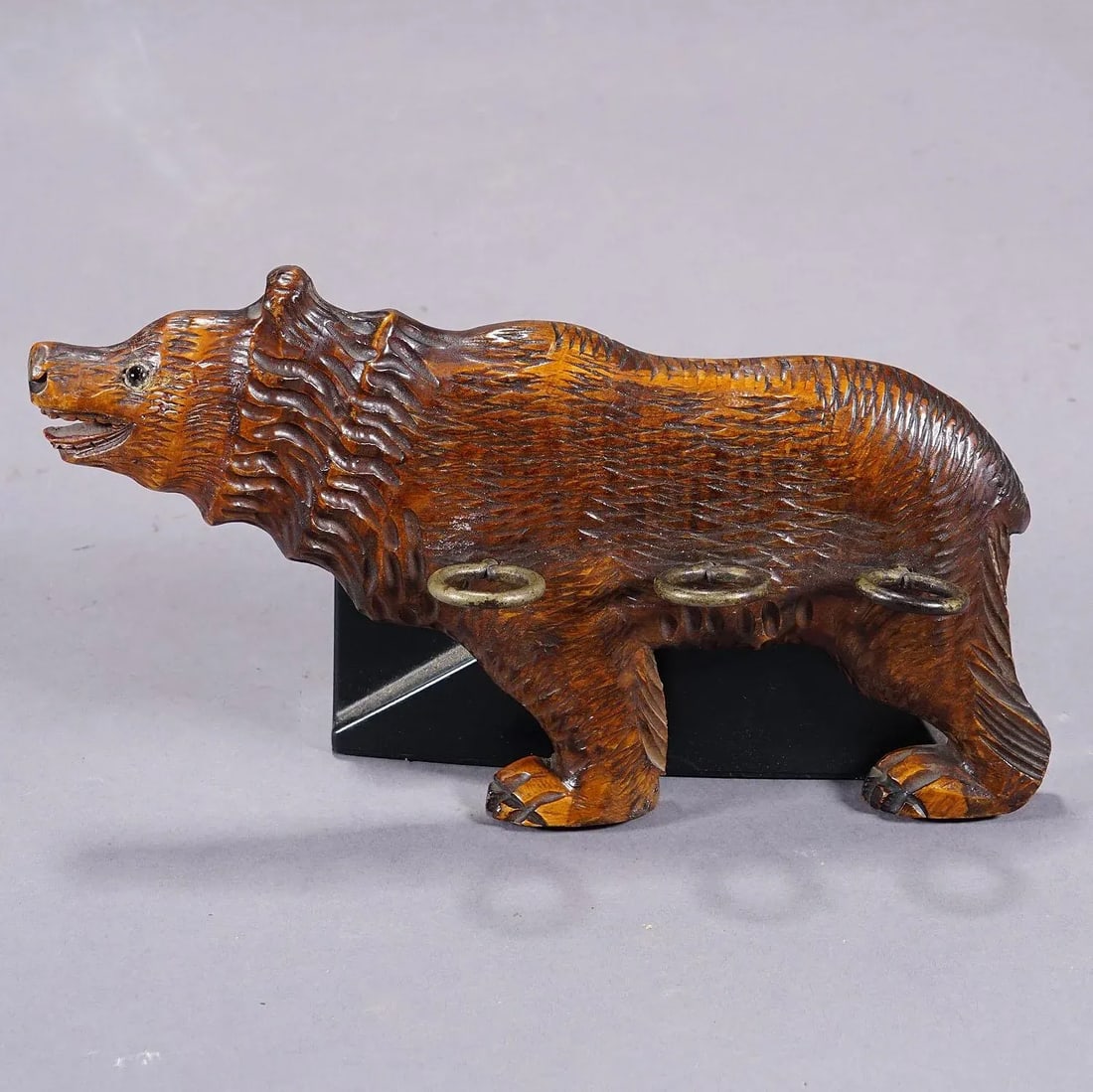 A Wooden Carved Black Forest Bear Key Rack - 5
