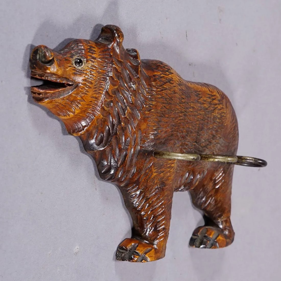 A Wooden Carved Black Forest Bear Key Rack - 6
