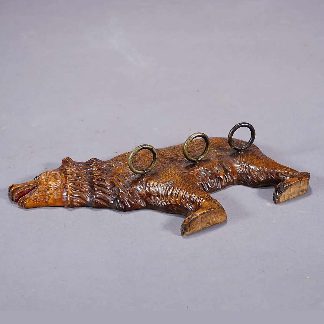 A Wooden Carved Black Forest Bear Key Rack - 7