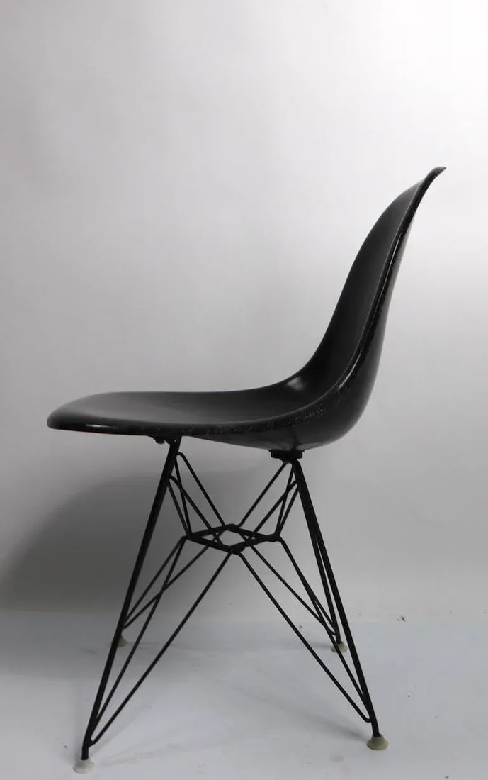 Eames Grey Fiberglass Dsr on Eiffel Tower Base - 3