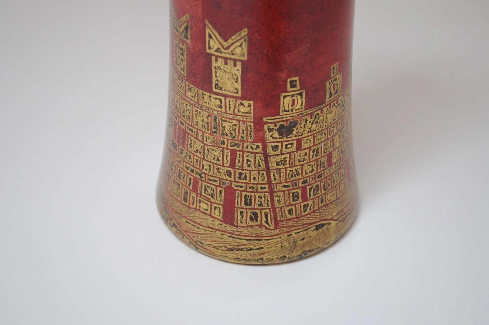 Vintage Italian Dyed Red Goatskin and Brass Cocktail Shaker by Aldo Tura - 10