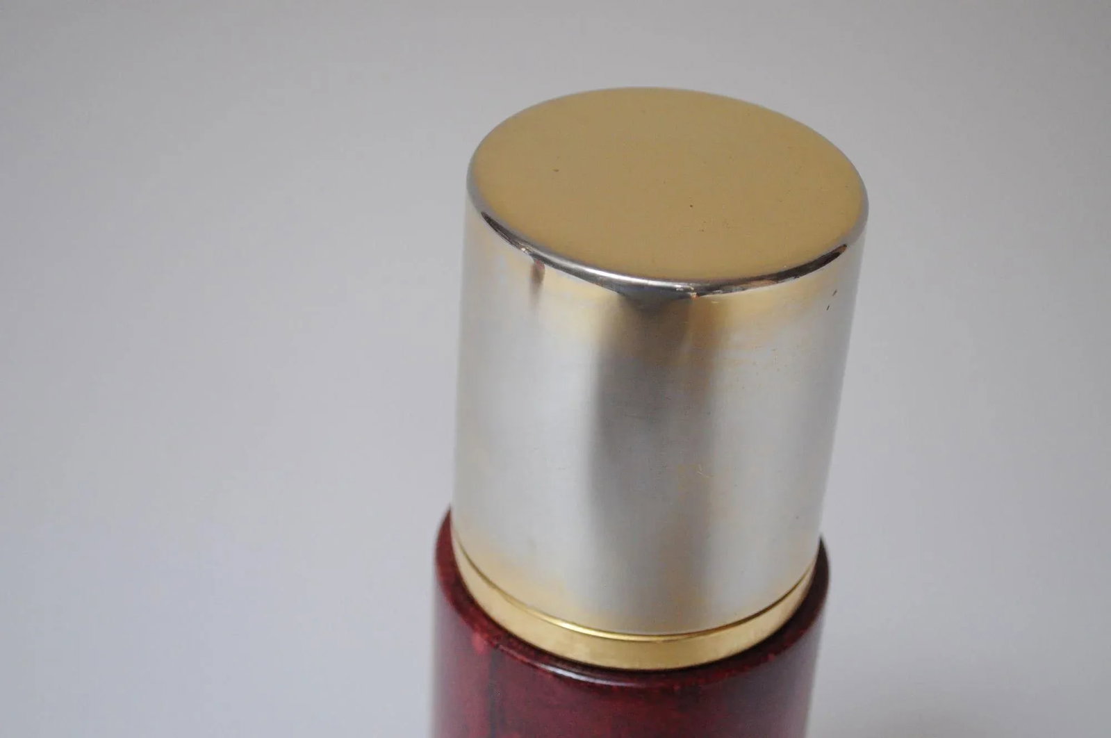 Vintage Italian Dyed Red Goatskin and Brass Cocktail Shaker by Aldo Tura - 12