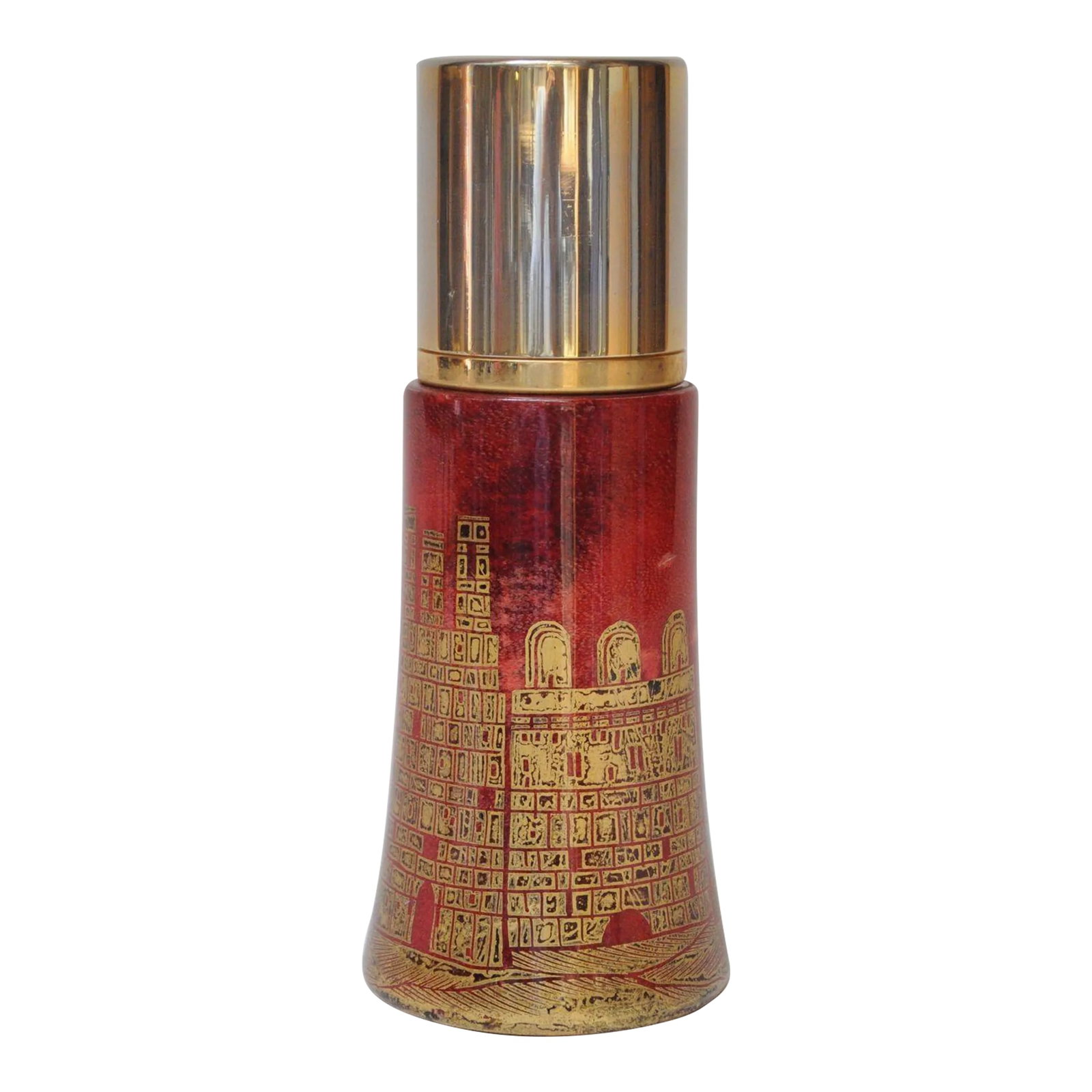 Vintage Italian Dyed Red Goatskin and Brass Cocktail Shaker by Aldo Tura (1 of 12)