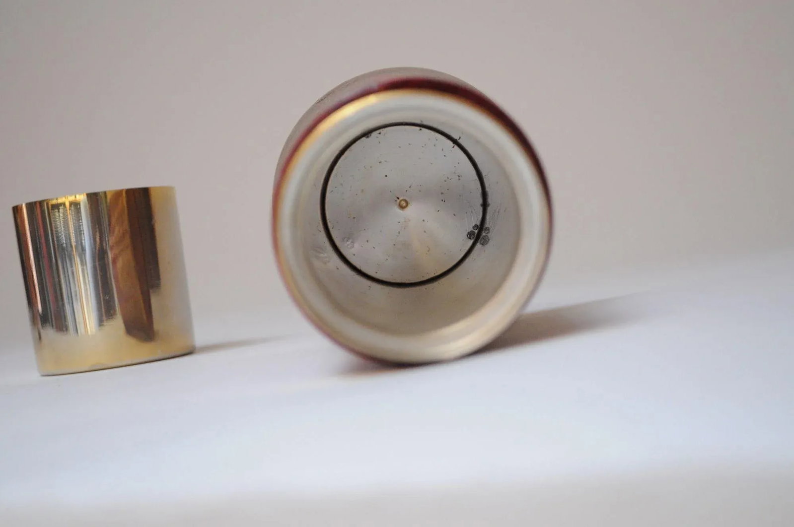 Vintage Italian Dyed Red Goatskin and Brass Cocktail Shaker by Aldo Tura - 7