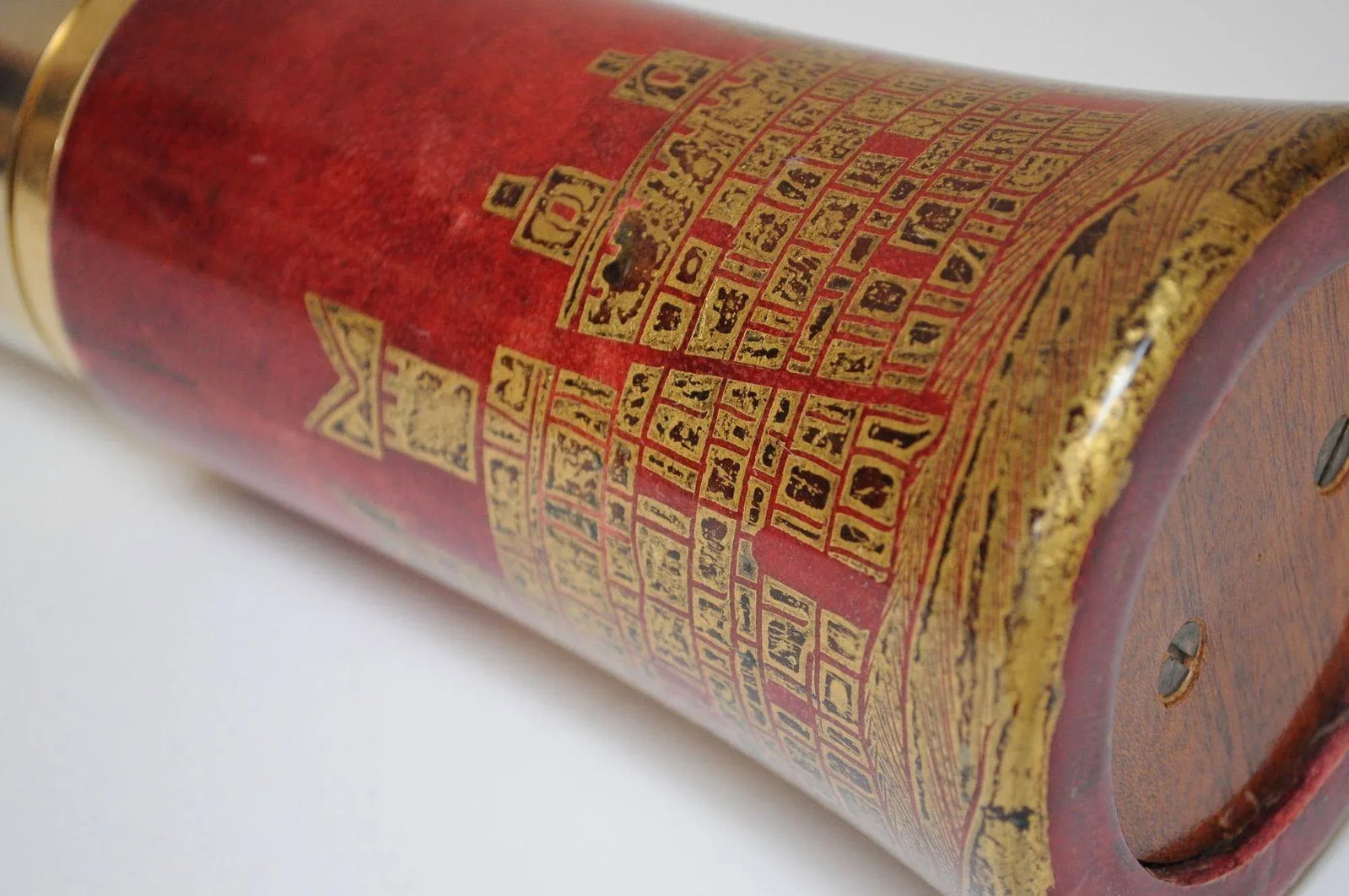 Vintage Italian Dyed Red Goatskin and Brass Cocktail Shaker by Aldo Tura - 8