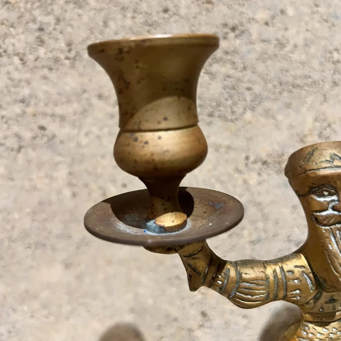 Antique Pair Brass Double Candlestick Holders Russian Candelabra - 2