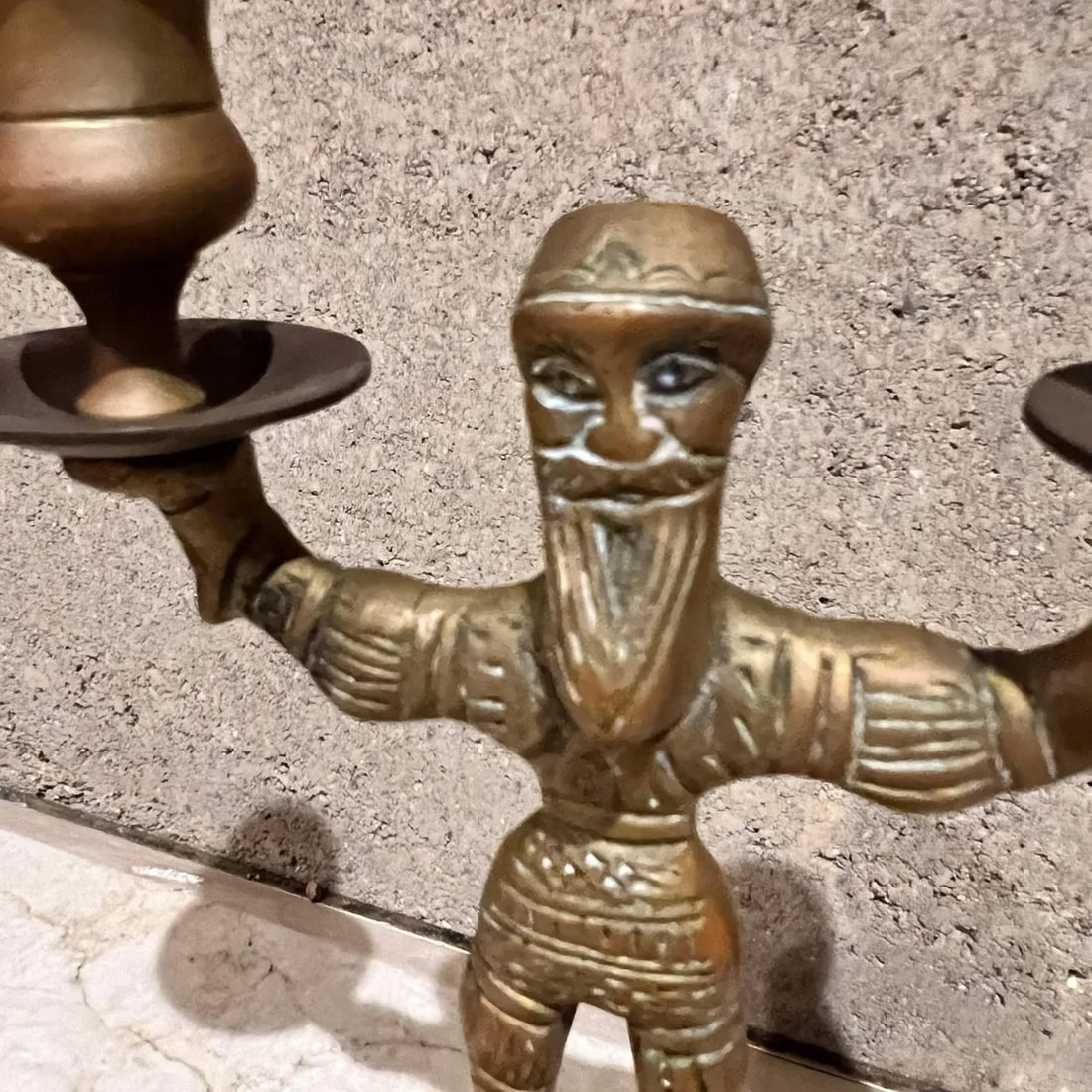 Antique Pair Brass Double Candlestick Holders Russian Candelabra - 7