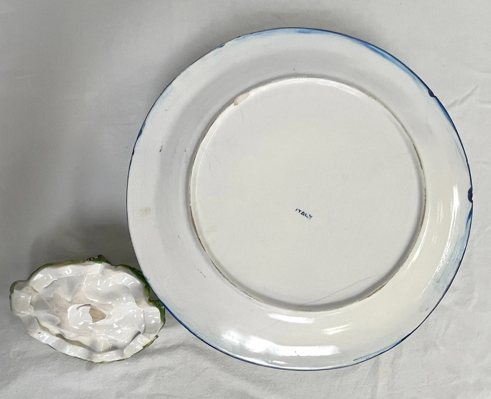 Vintage Italian Majolica Ceramic Lidded Squash Serving Dish - 8