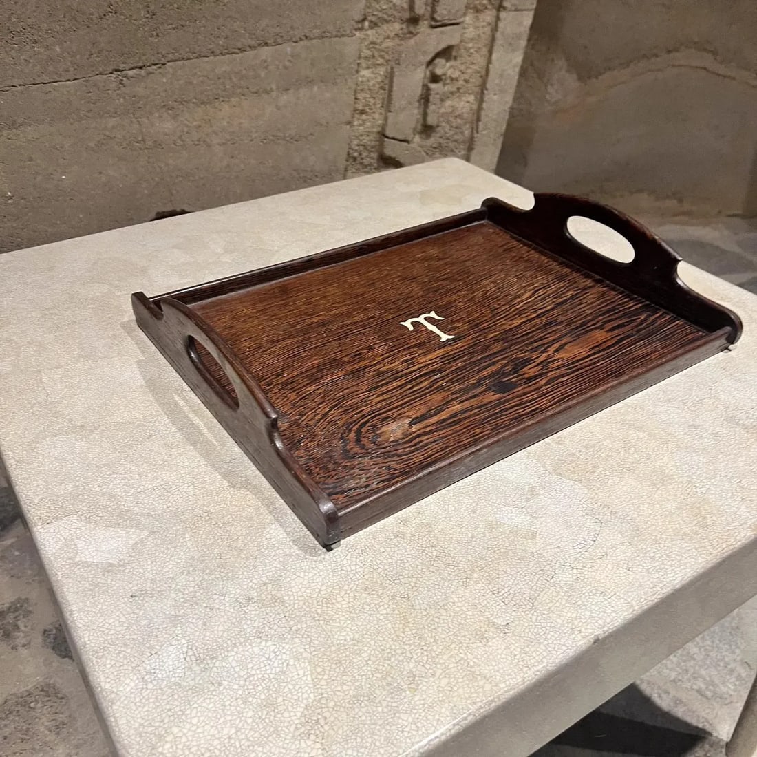 Antique Service Tray in Exotic Wood - 2