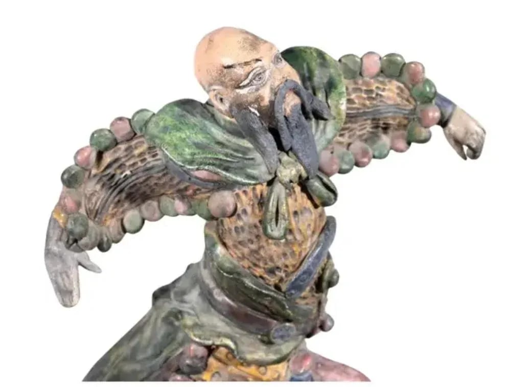 Chinese Imperial Warrior Sancai Glazed Figure - 2
