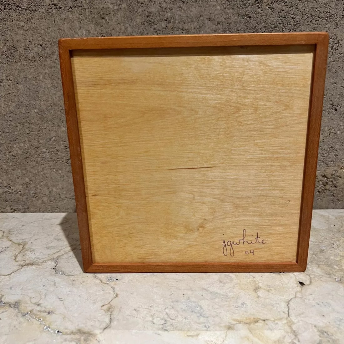 2000s Mosaic Marquetry Exotic Wood Box Signed - 2