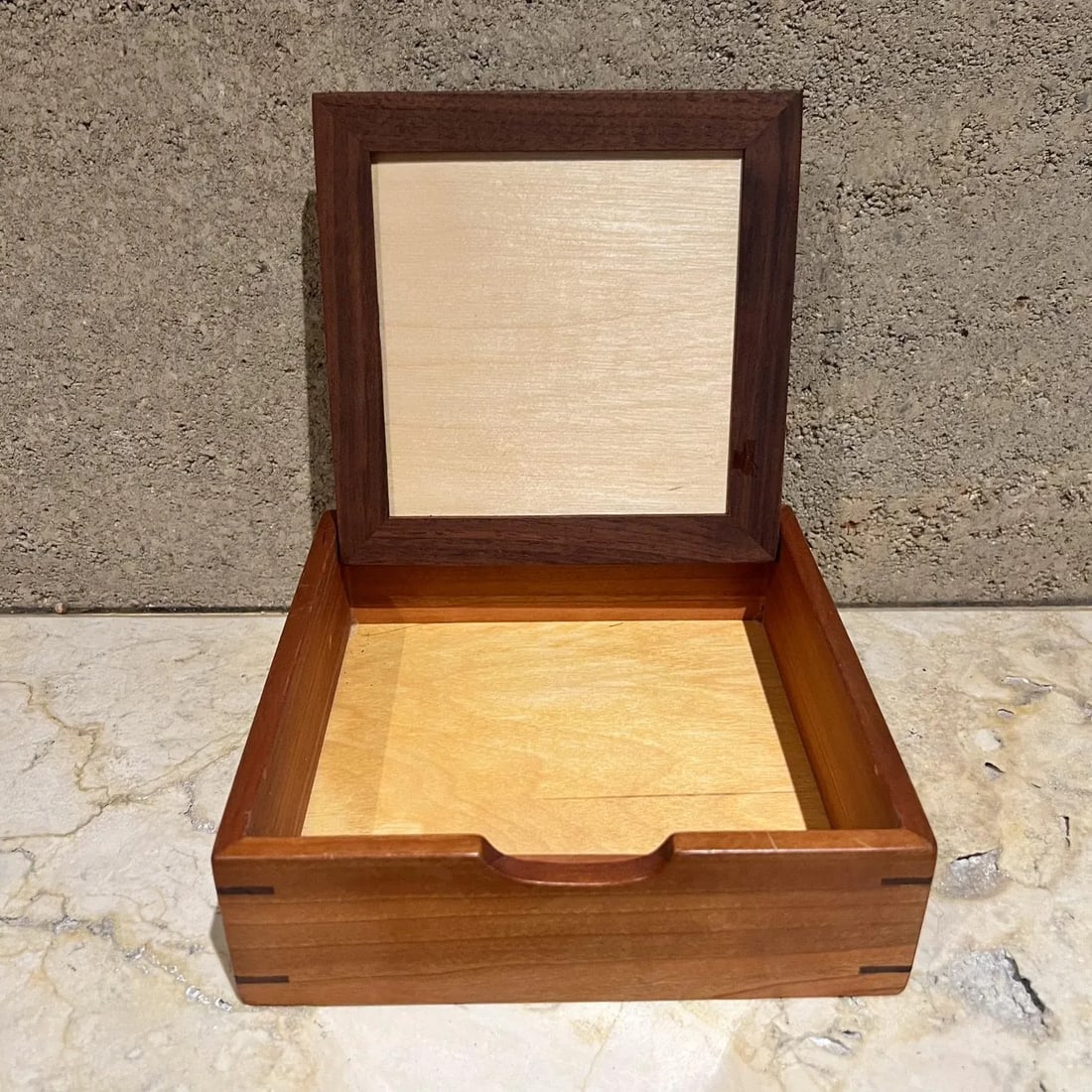 2000s Mosaic Marquetry Exotic Wood Box Signed - 6