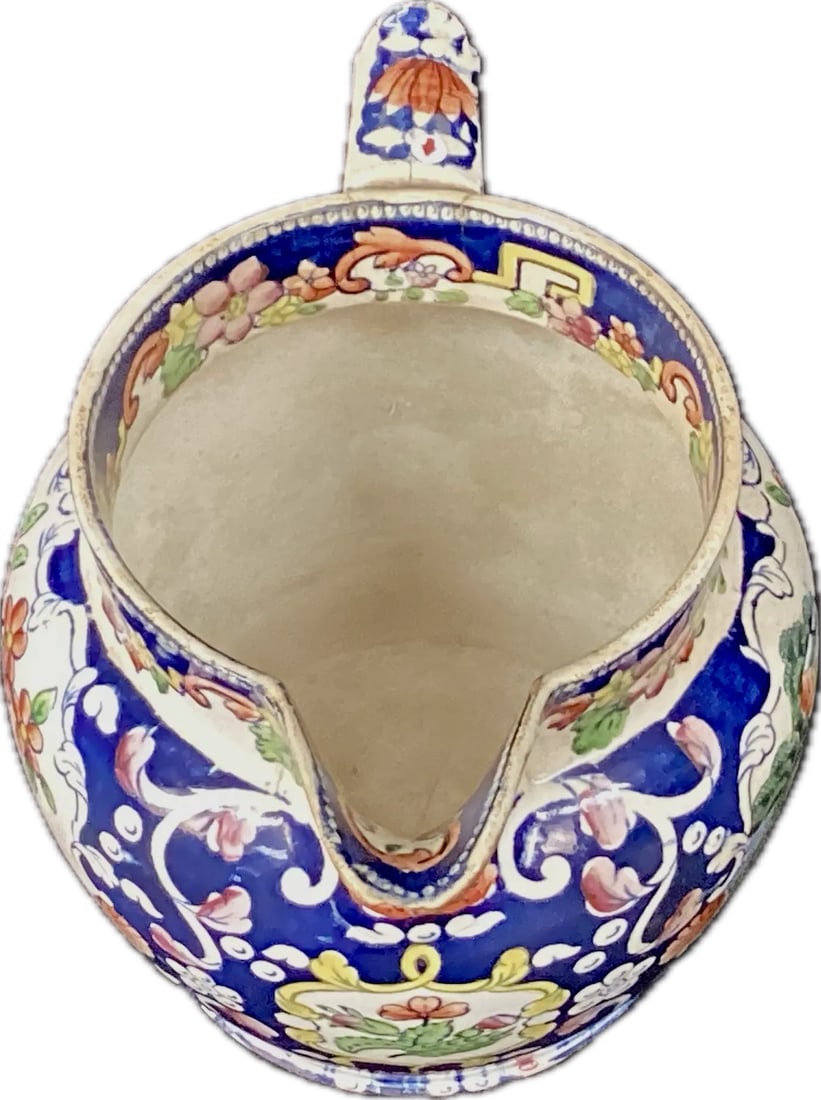 Boy in the Window Chinoiserie Pottery Jug, Lockett & Hulme of Lane End - 3