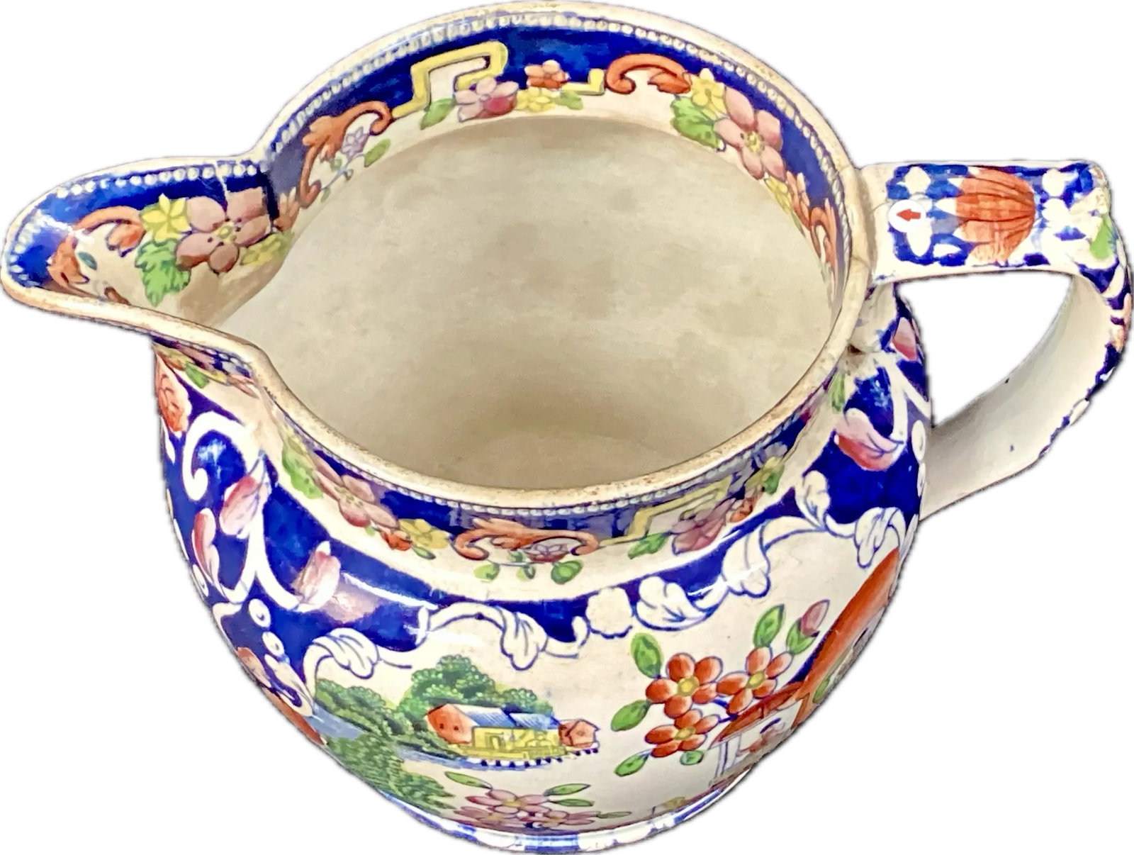 Boy in the Window Chinoiserie Pottery Jug, Lockett & Hulme of Lane End - 4