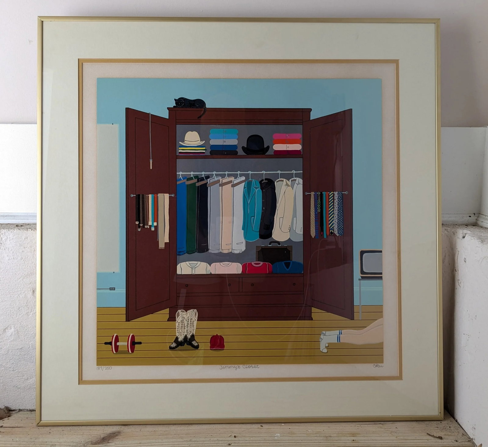 Jimmy's Closet" by Oku Shigeo Okumura – Signed & Numbered Lithograph - 2