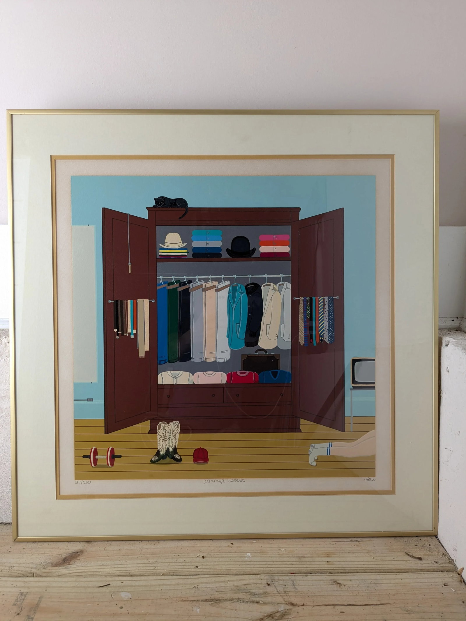 Jimmy's Closet" by Oku Shigeo Okumura – Signed & Numbered Lithograph - 7