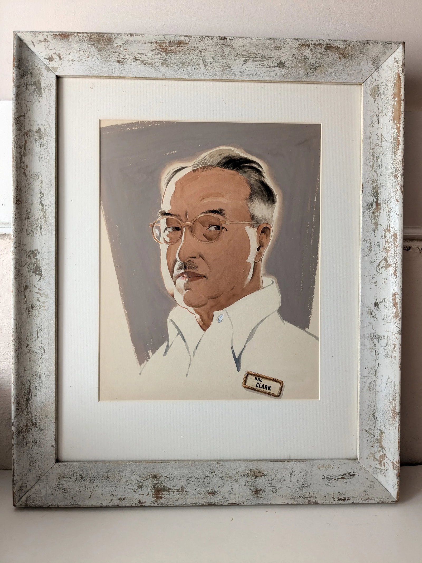 Framed and Signed Vintage Artist Self Portrait - 3