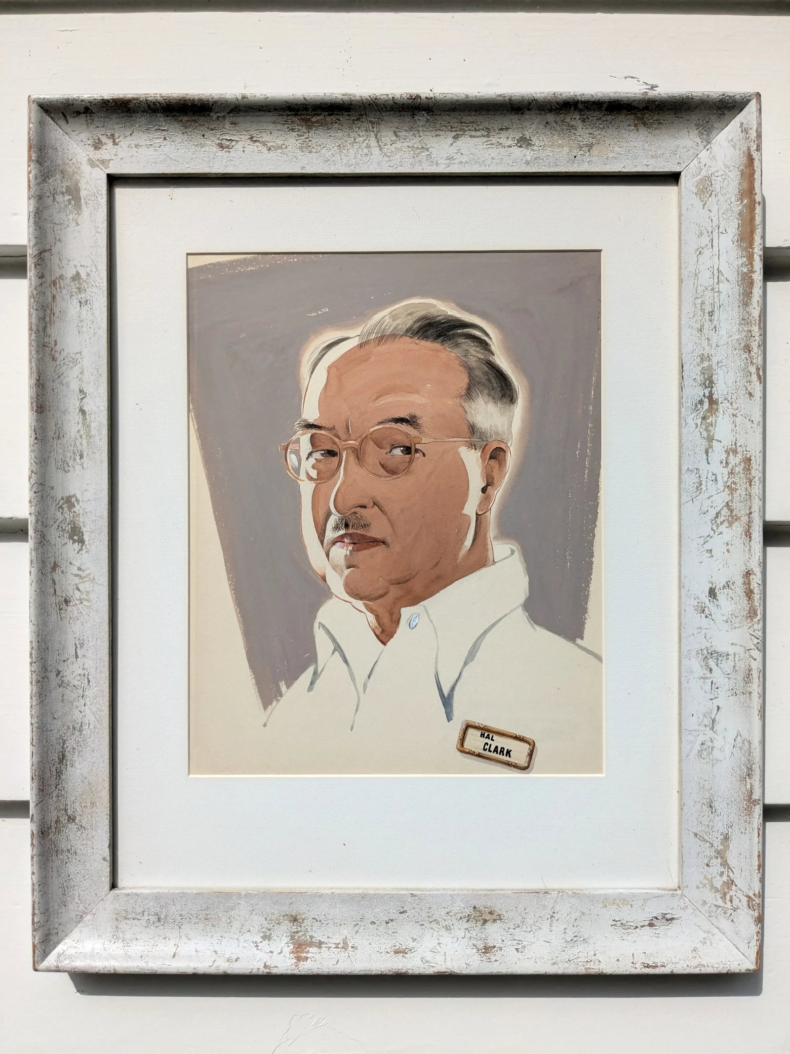 Framed and Signed Vintage Artist Self Portrait - 5
