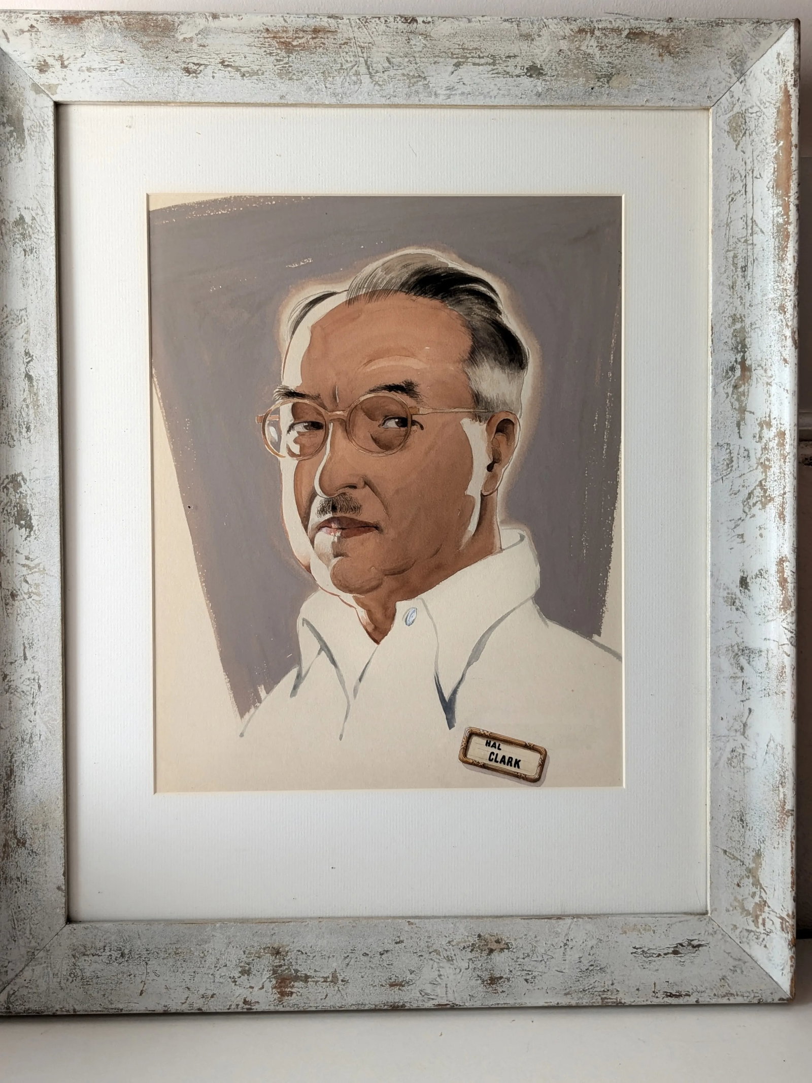 Framed and Signed Vintage Artist Self Portrait - 9