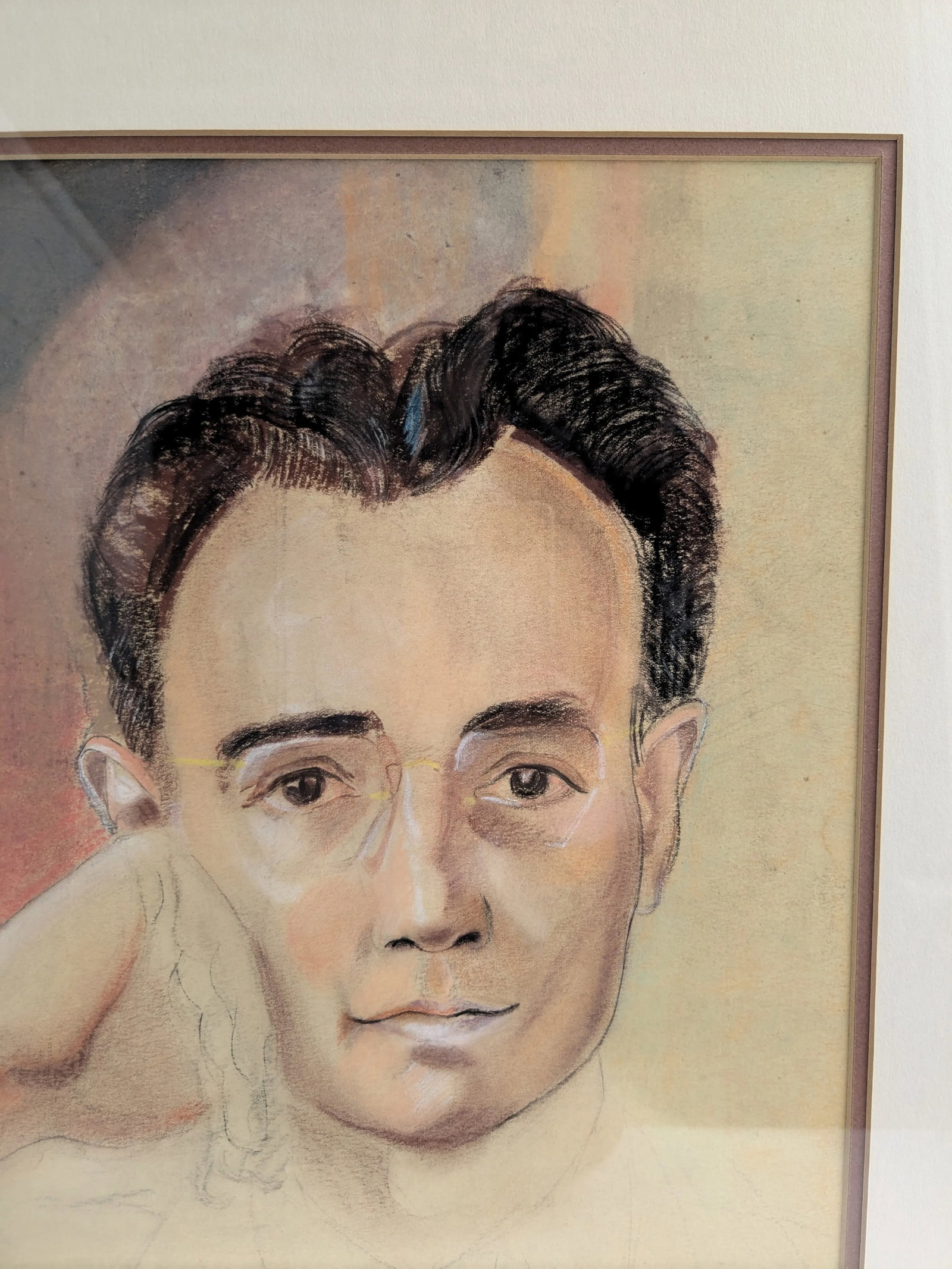 Artist Signed 1938 Framed Pencil Drawing/Portrait of Man - 2