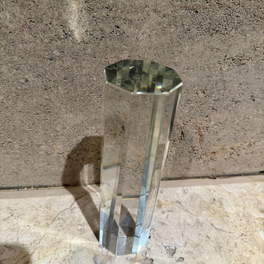Crystal Paperweight Octagonal Glass Pillar - 3
