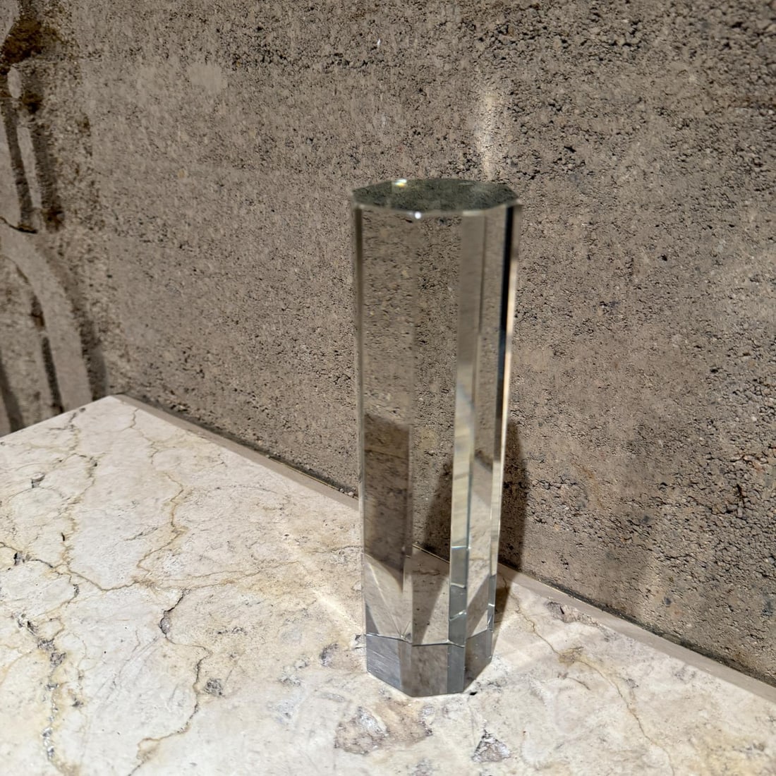Crystal Paperweight Octagonal Glass Pillar - 4