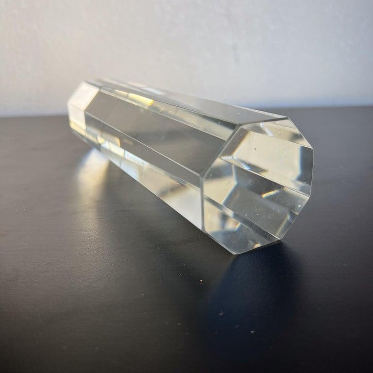 Crystal Paperweight Octagonal Glass Pillar - 6