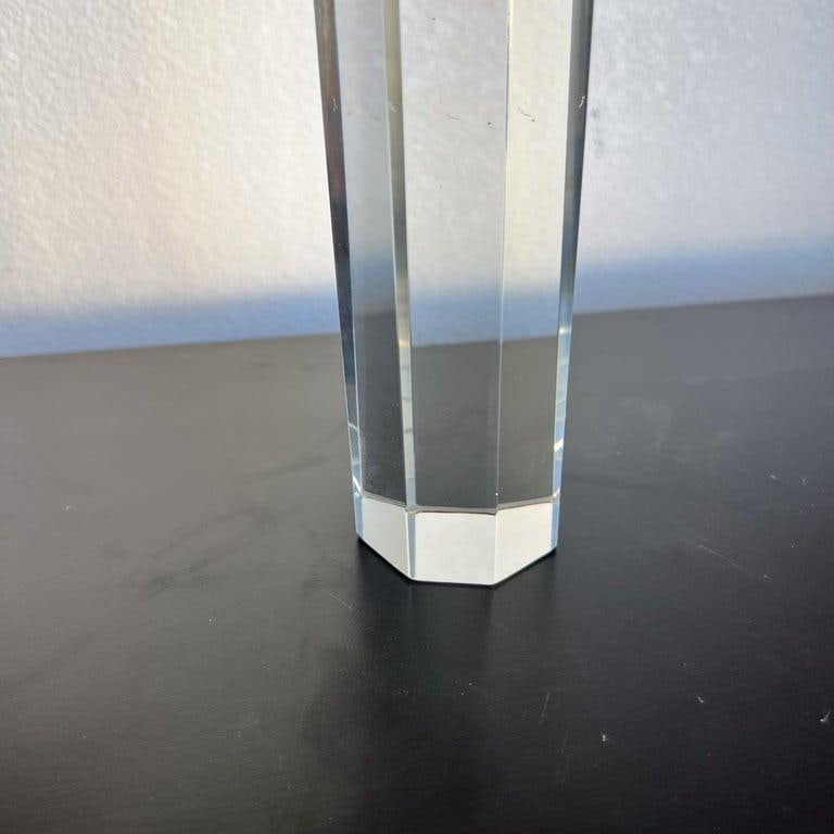Crystal Paperweight Octagonal Glass Pillar - 8
