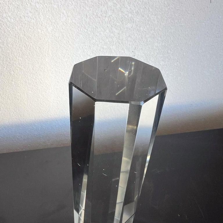 Crystal Paperweight Octagonal Glass Pillar - 9