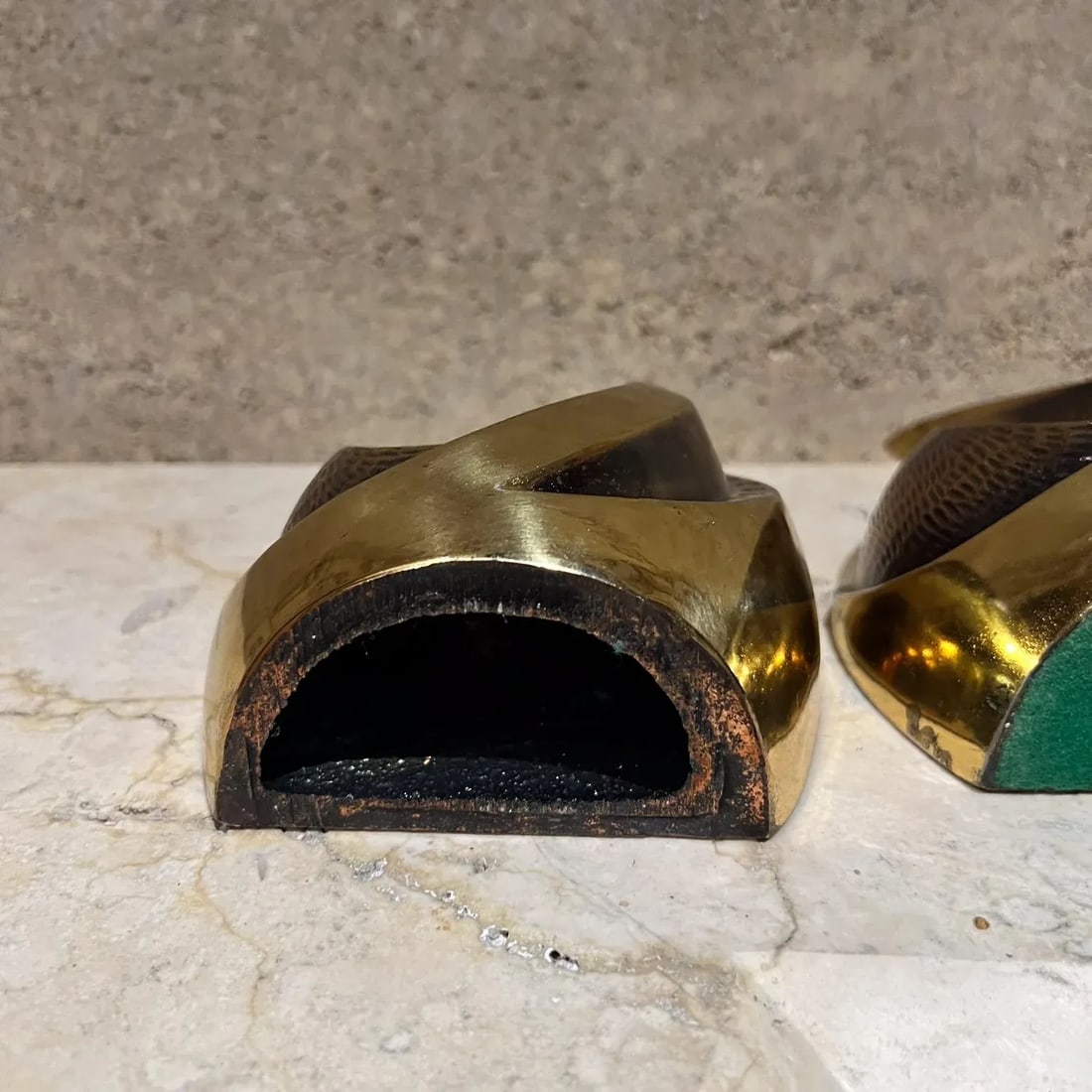 1950s Ben Seibel Teardrop Brass Flame Bookend Pair - 9