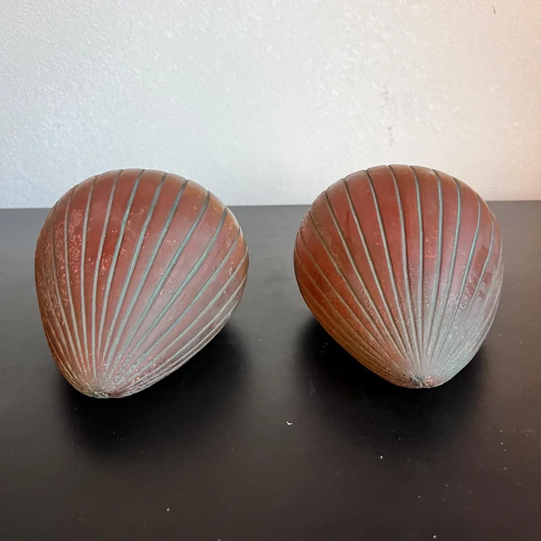 1950s Ben Seibel Copper Clam Shell Bookend Set - 4