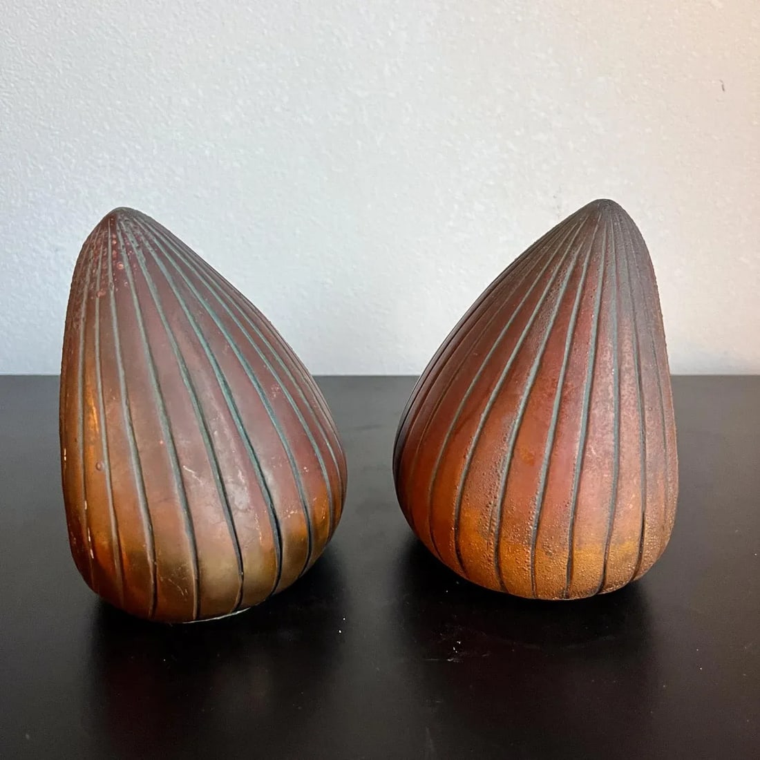 1950s Ben Seibel Copper Clam Shell Bookend Set - 6